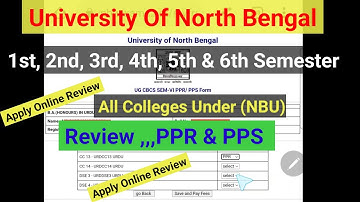 #nbu || Review PPR & PPS Apply Online||  University Of North Bengal || #review Apply Online