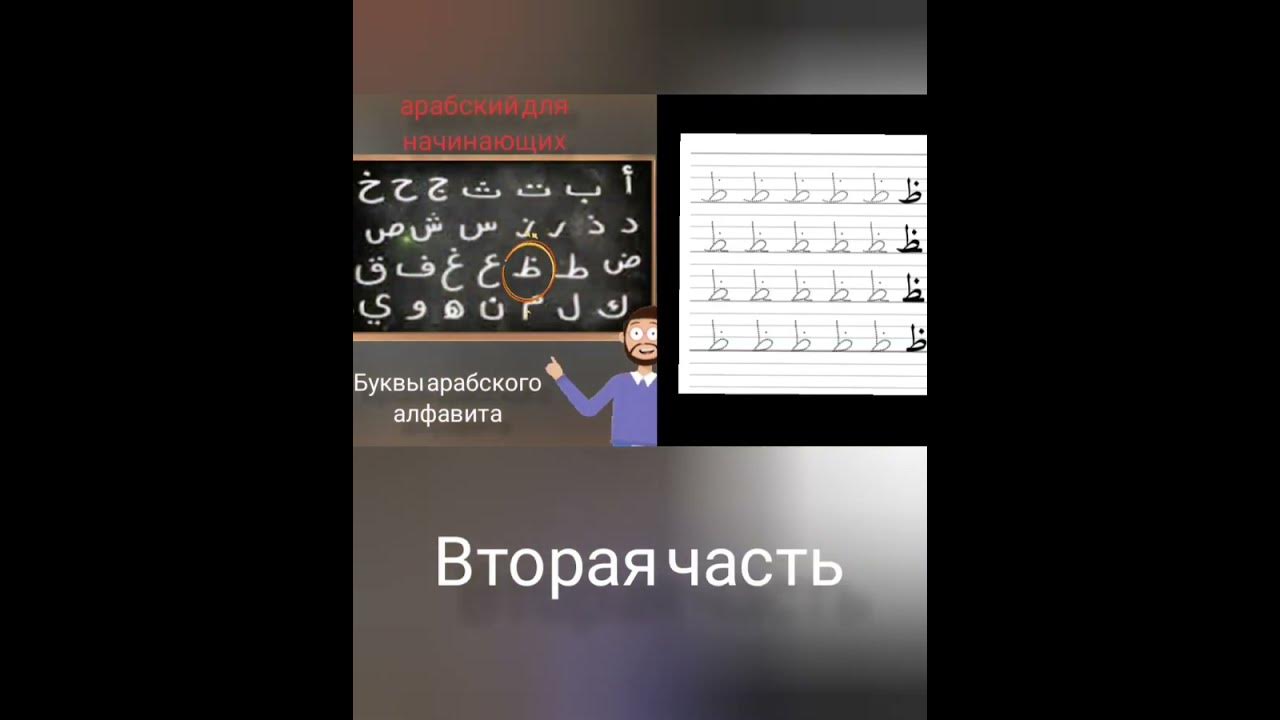 Рассмотрите названия арабских букв и то, как они пишутся.Вторая часть ...