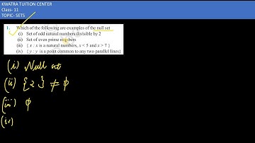 1. Which of the following are examples of the null set (i) Set of odd natural numbers divisible b