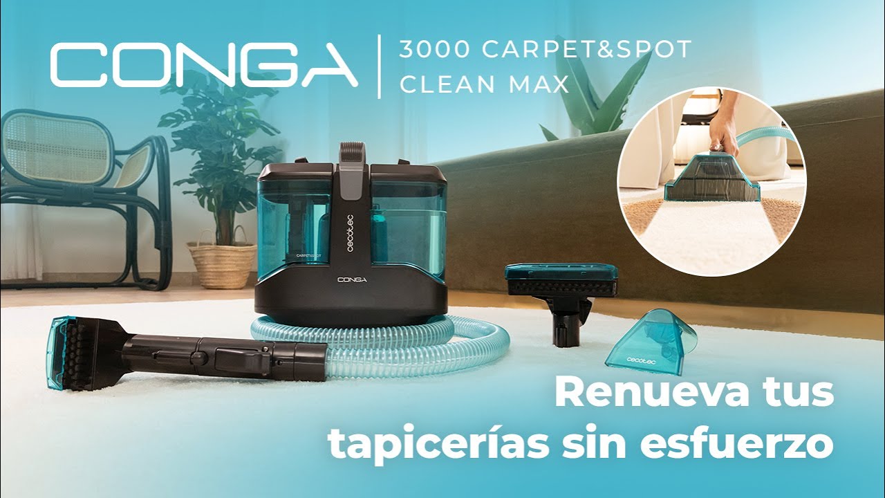Limpador de Estofos Conga 3000 Carpet&Spot Clean Max com 450 W e 13 kPa de potência e design compacto