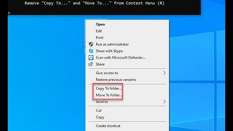 Add Copy to Folder and Move to Folder options to Context Menu on Windows