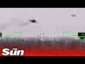 Russian fighter jet blasts camouflaged Ukrainian unit