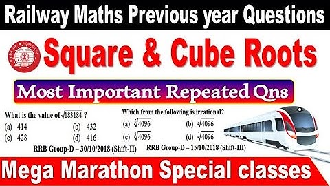 Squares & cube roots Railway previous year Repeated questions Mathematics Special by SRINIVASMech