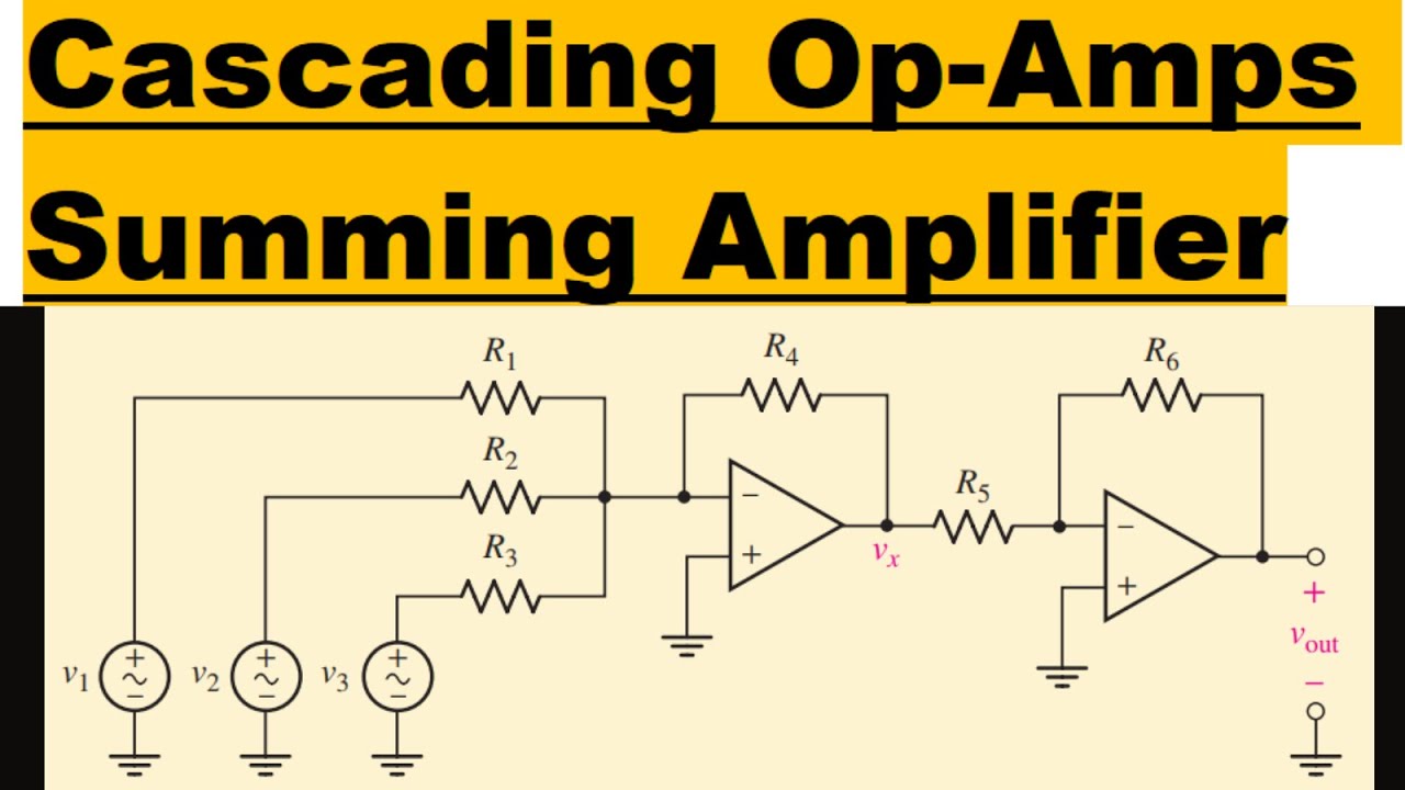 Cascading Opamp | Inverting Summing Amplifier | Summing Amplifier using ...