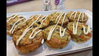 مافین سبزیجات ، خوشمزه ،سریع وآسان با آشپزخانه فریبا Vegetable Muffin (Vegetarian Dish)