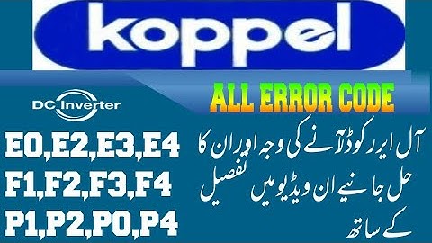 koppel invelter ac all error code list Urdu/Hindi