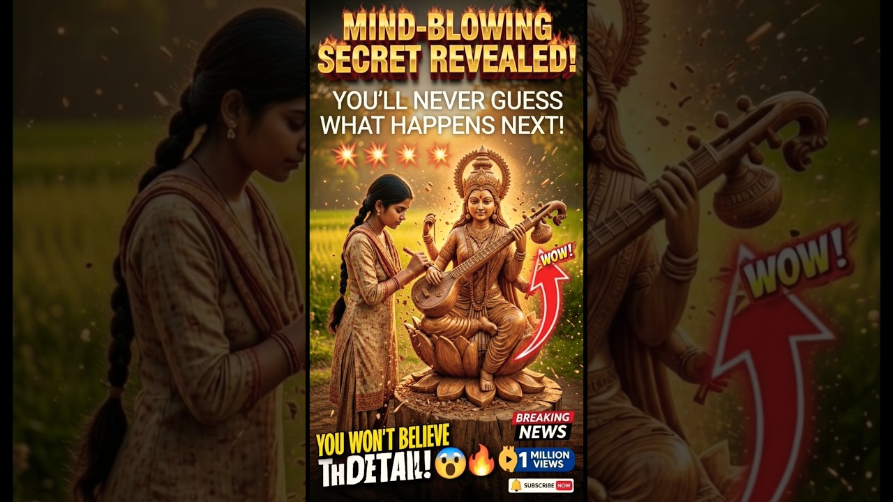 माँ सरस्वती 🤯Maa Saraswati unbelievable wood art cartoon