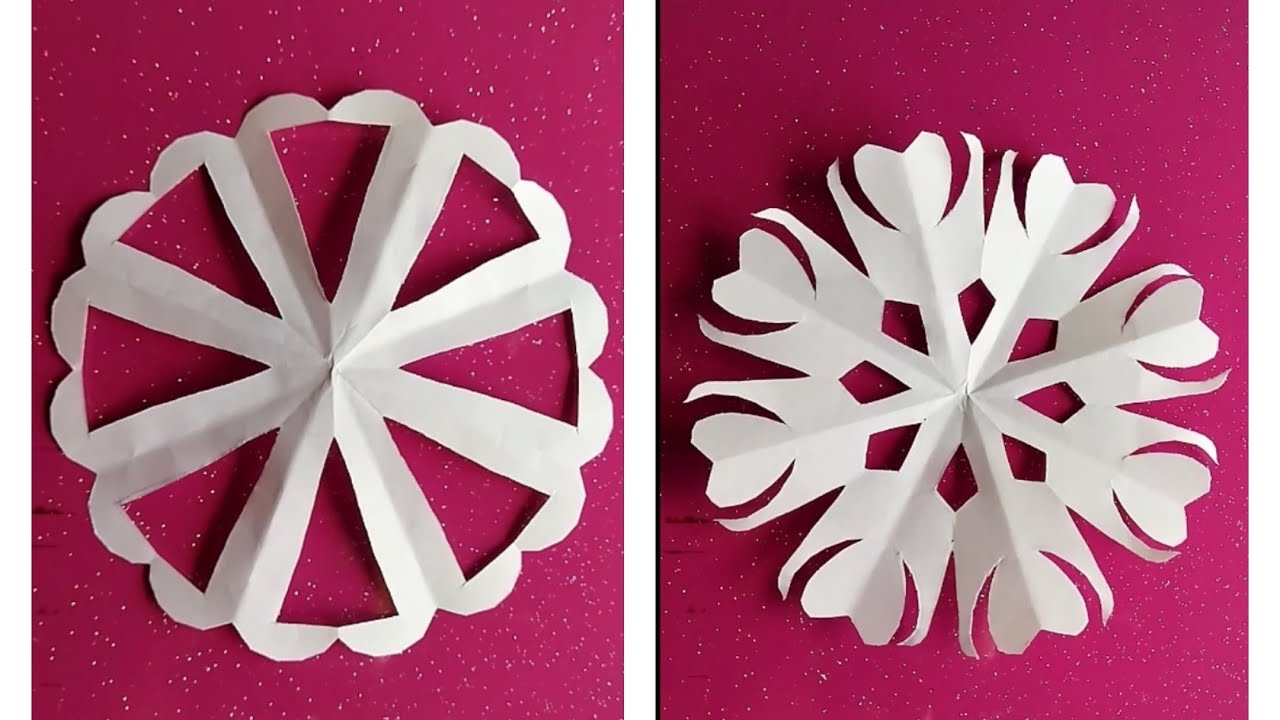 How to make a snowflake । snow cut । papercraft ।  snowflake । paper cut । DIY । Youtubevideo ।