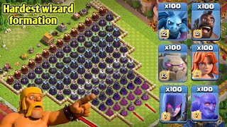 100x troops Vs hardest wizard tower formation 😱|| clash of clan || #clashofclans #coc