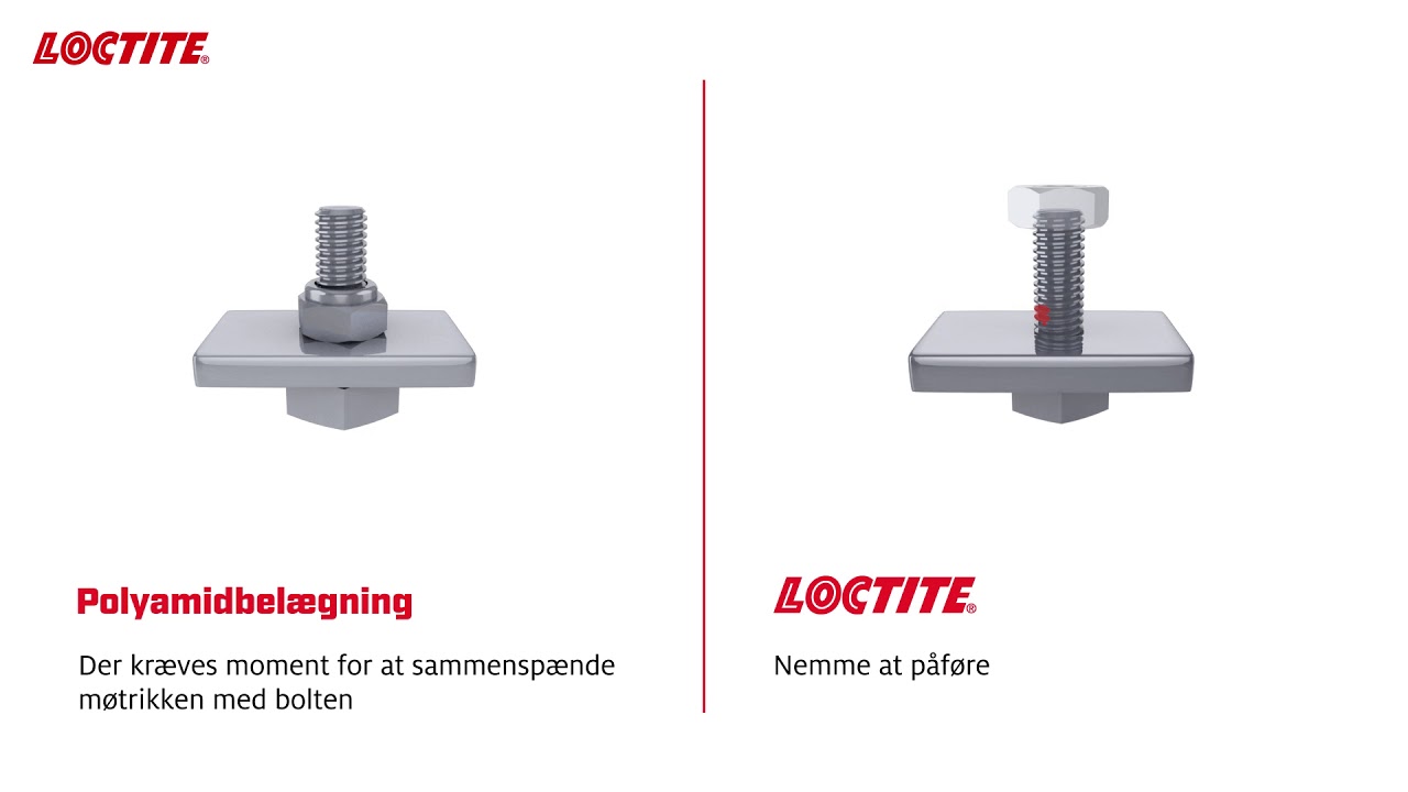 LOCTITE Flydende Gevindsikring vs. Gevindindsats i Plast (DK)