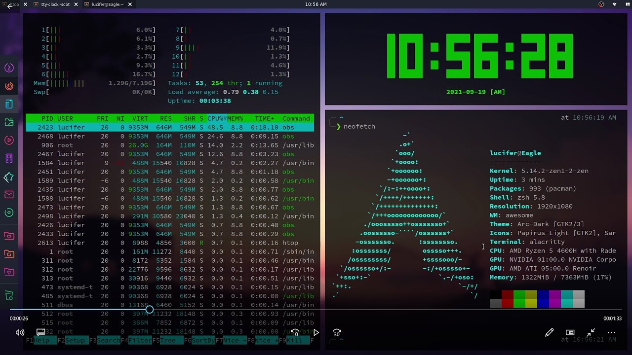 My Awesome windows manager || Arch Linux || Pastel || Showoff - YouTube