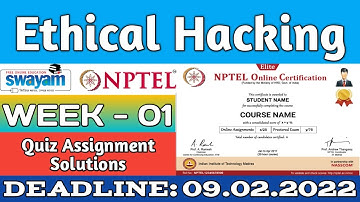 NPTEL Ethical Hacking WEEK 1 Quiz Assignment Solutions | Swayam 2022 | IIT Kharagpur