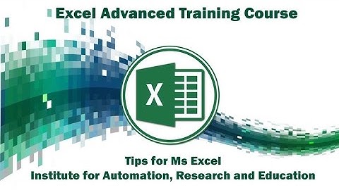 01 Excel Introduction : Advanced Excel Training