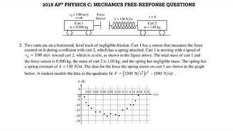 2018 AP Physics C Mechanics FRQ 2 Video