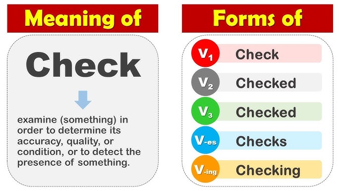 Check Past And Past Participle Form V1 V2 V3 V4 V5 Form of Check
