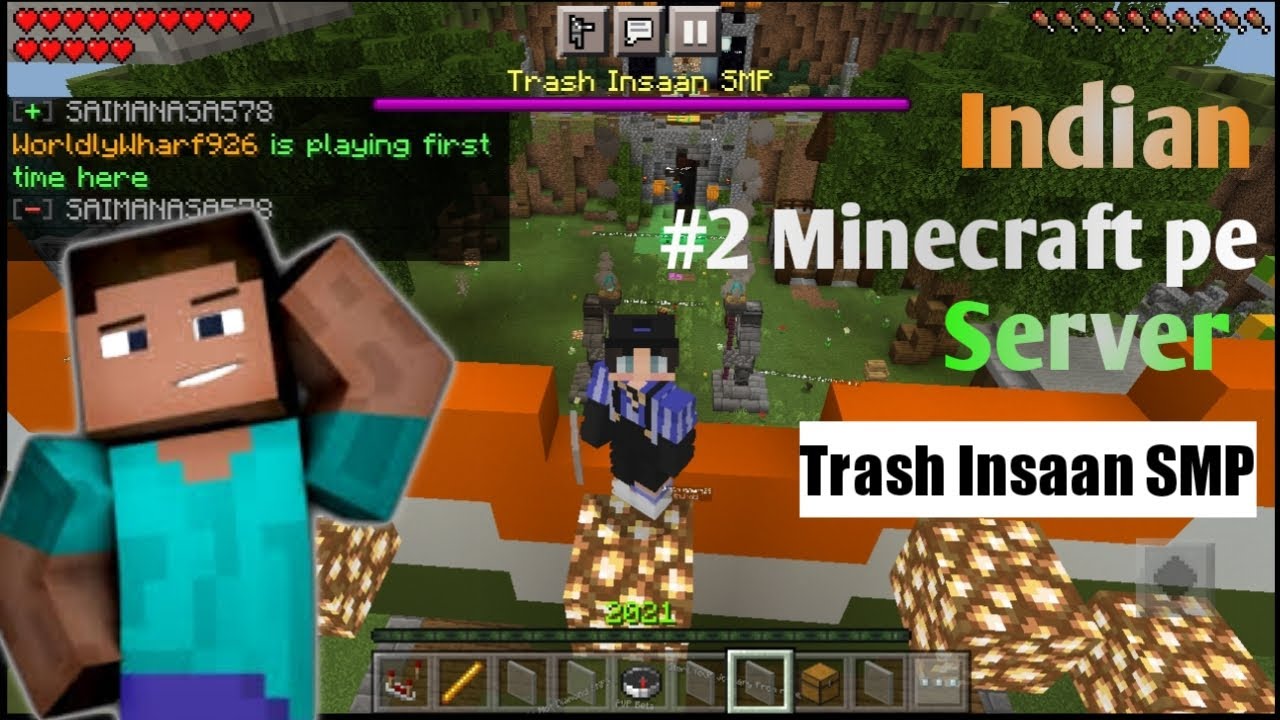 Minecraft pocket edition server Trash insaan SMP tour 🤯🤯 || In Hindi ...