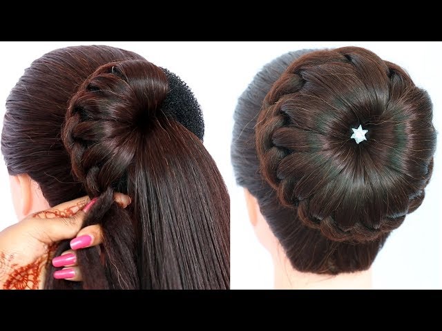 amazing juda hairstyle for bridal || wedding hairstyle || hair style girl  || simple hairstyle - YouTube