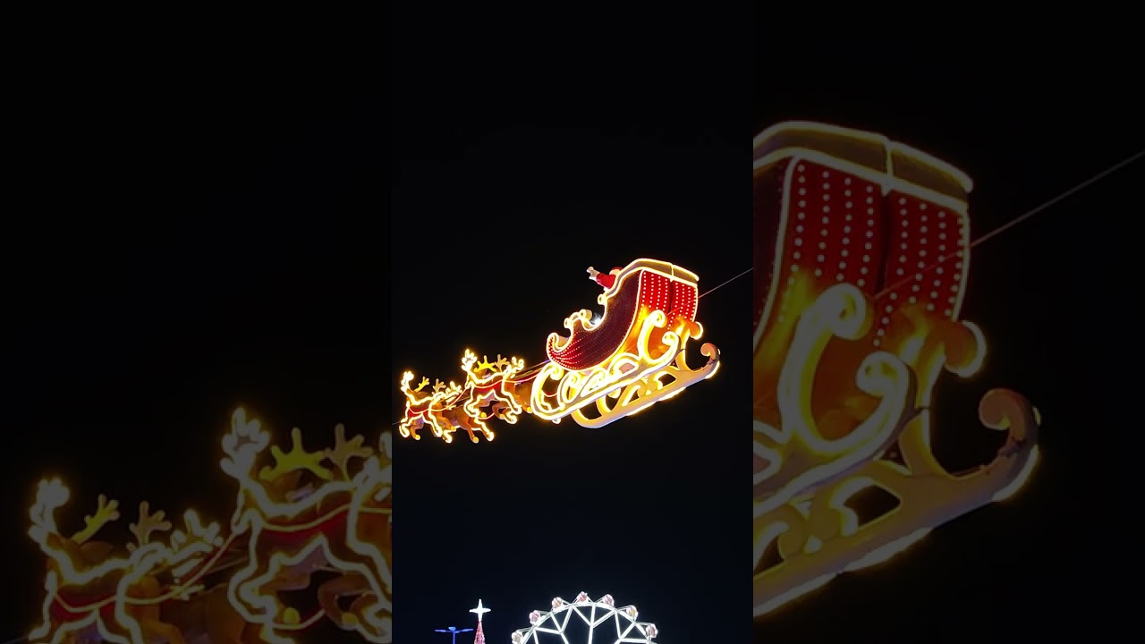 El vuelo de Santa Claus , Papá Noel volador - Mágicas Navidades Torrejón - Madrid 