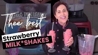 The BEST Vegan Strawberry Milkshake Made Without Ice Cream! -Thanks @KathyHesterVeganRecipes Resimi