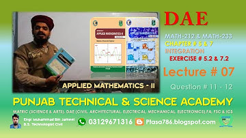 MATH 212 Chapter 5 Exercise 5.2 Question 11 to 12 |MATH 233 Chapter 7 Exercise 7.2 Question 11 to 12