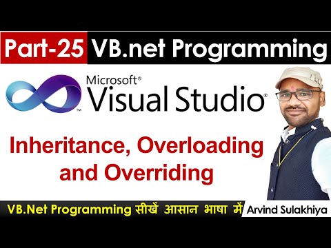 Part-25- Beginners Vb.net Tutorial in Hindi-Inheritance, Overloading | Visual Studio By Arvind