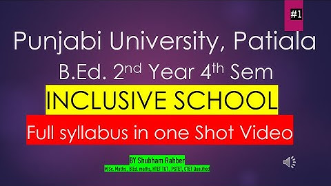 Inclusive School Complete Book Revision | Part 1| B.Ed 2nd Year