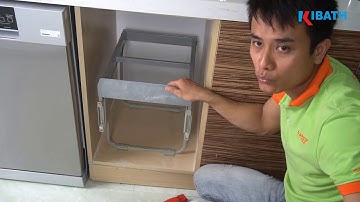 Hướng Dẫn Lắp Đặt Thùng Rác Đôi Cánh Kéo Âm Tủ Bếp - Kibath