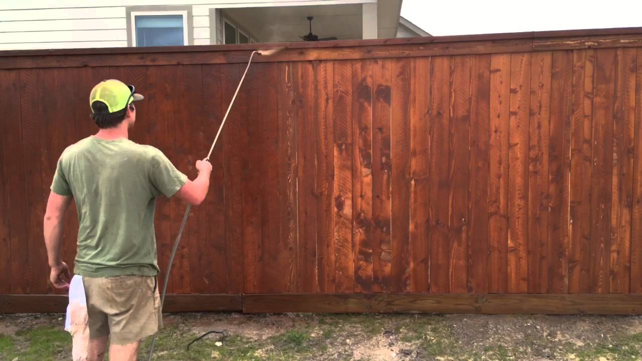 Staining a cedar fence with Baker's Gray Away Special 