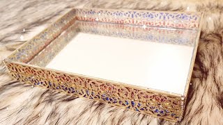 مشروع مربح/صنع صواني بطريقة جديدة وبثمن رخيص اعمال يدوية 
DIY Plateau Miroir