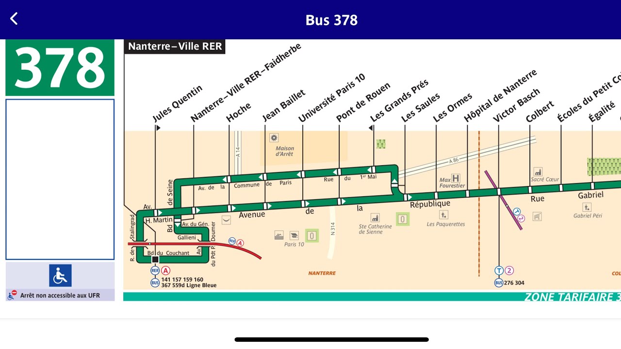 Bus 378 Nanterre-Ville RER ➡️ Asnières-Gennevilliers Les Courtilles Métro