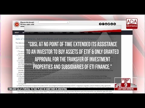 CBSL issues on regarding ETI Finance (English)