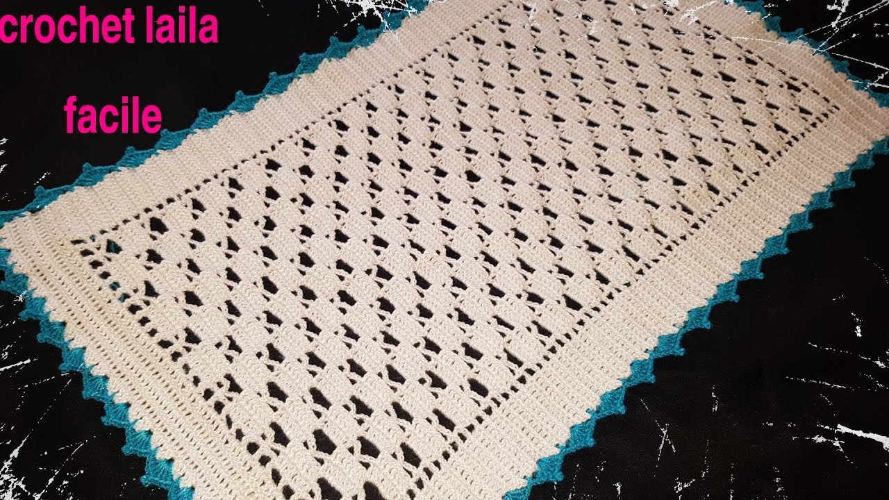 كروشيه مفرش مستطيل ; كاش بلاطو رائع *الجزء الثاني والأخير*👍👍/crochet laila facile