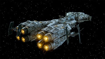 TIEs Strafing a Corellian Frigate WIP#1