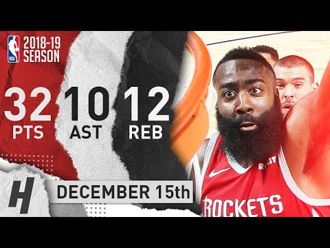 James Harden Triple-Double Highlights Rockets vs Grizzlies 2018.12.15 - 32 Pts, 10 Ast, 12 Rebounds!