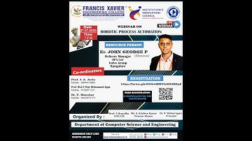 Webinar on "Robotic Process Automation" by FXEC CSE on 27.7.2020