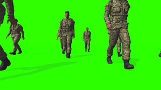 Soldiers Walking #1 / Green Screen - Chroma Key
