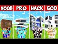 Minecraft Battle: Family Exclusive House Build Challenge - Noob Vs Pro Vs Hacker Vs God