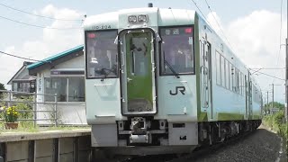 『キハ110系＋キハE120系[231D]』2017/7/6(JR磐越西線・堂島駅｢坂下街道踏切｣) Panasonic HC-W570M-T