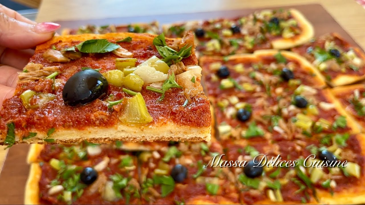 PIZZA CARRÉE Algérienne 🇩🇿Croustillante, Facile, Légère et Savoureuse 🤤 