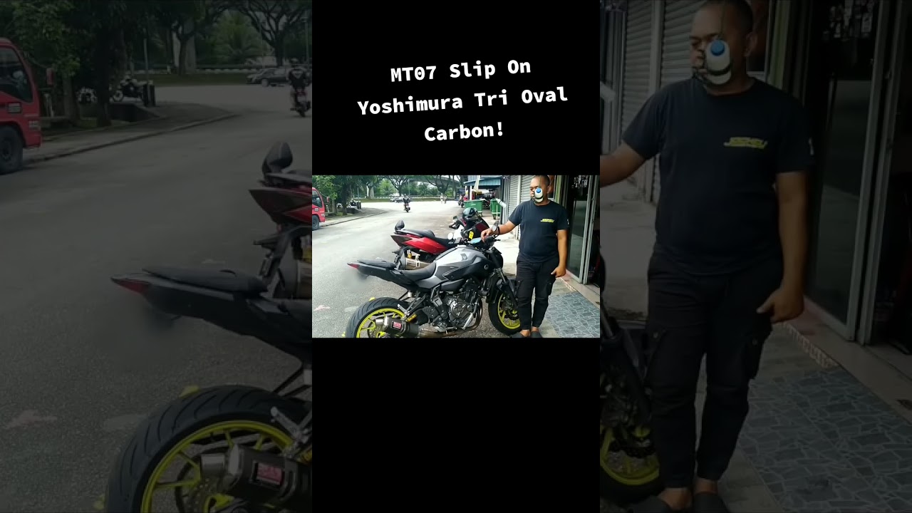 MT07 Slip On Yoshimura Tri Oval Carbon. 