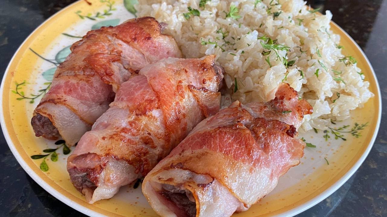 Rollos de carne y Tocineta rellenos de Manzana Verde (Justo y Bueno) | El de las trufas