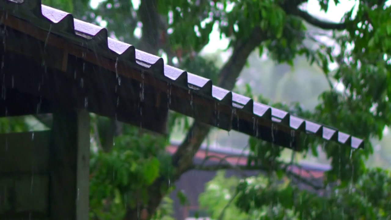 Sonido de Lluvia relajante cayendo en Techo de Metal con truenos ...