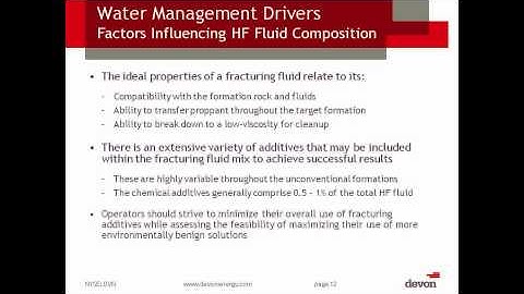 HF-2 Water Management Associated With Hydraulic Fracturing (Part 1)