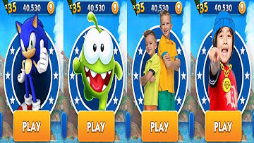 Sonic Dash vs Tag With Ryan vs Vlad & Niki Run vs Om Nom Run - Android Gameplay Walkthrough