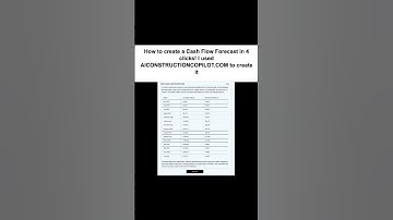 Create a Cash Flow Forecast in 4 clicks?  Yes, using aiconstructioncopilot.com you can!