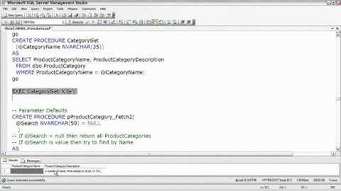 SQL Server Passing Parameters