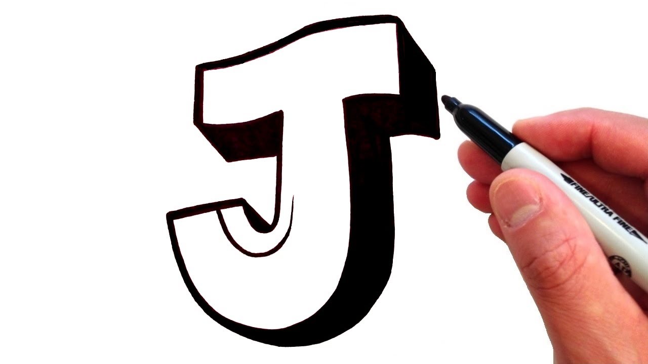 How To Draw The Letter J In Graffiti Style Easy Youtube