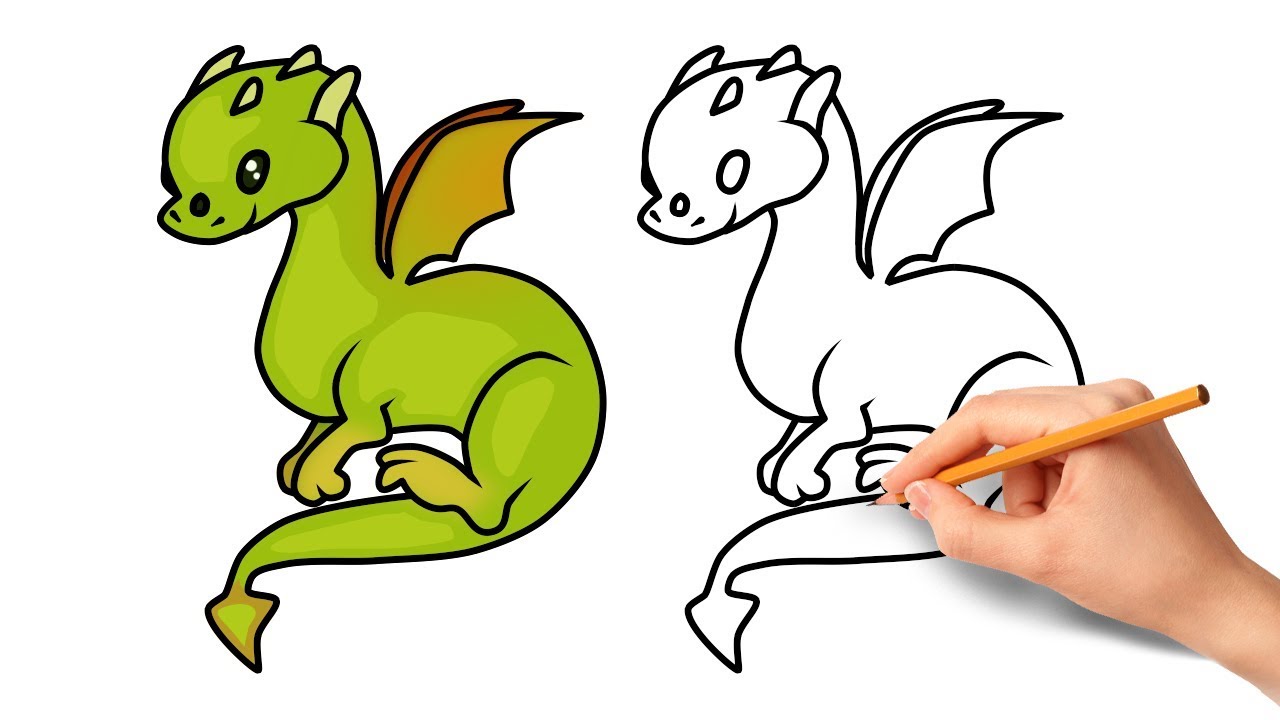 Cartoon Dragon Drawing - How To Draw A Cartoon Dragon Step By Step