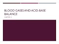 Clinical chemistry 1 acid base balance