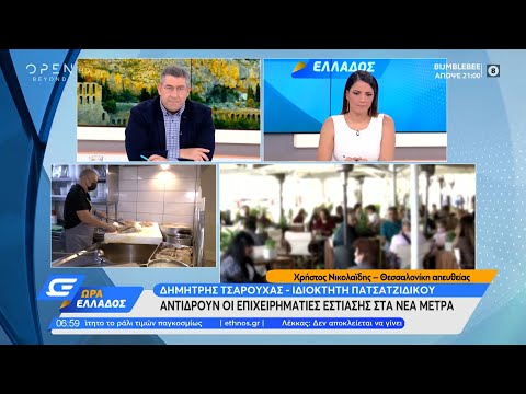 Αντιδρούν οι επιχειρηματίες εστίασης στα νέα μέτρα | Ώρα Ελλάδος 01/10/2021 | OPEN TV